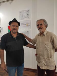 Júlio Garcia e o cartunista SANTIAGO
